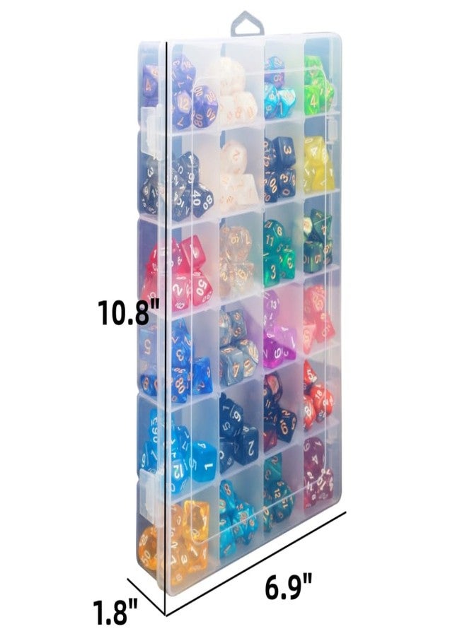 PUGED 2 Pack DND Dice Storage Box Each 24 Grids Polyhedral Dice Organizer with Removable Dividers Holding Up To 1600 Dices Small Craft Containers for Dice Collectors or RPG D&D Games (Box only) - Image 5
